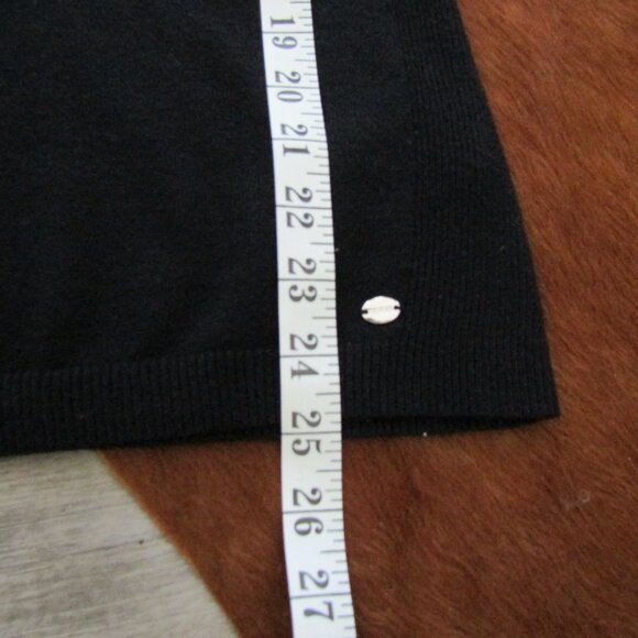 Guess Sheer Sequin Knit Blk Sweater Size Medium Long Sleeves Pullover metal logo - Picture 6 of 10